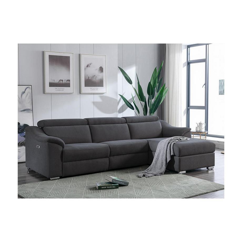 Vente-unique Canapé d'angle relax électrique en tissu PEDRERA Angle droit  