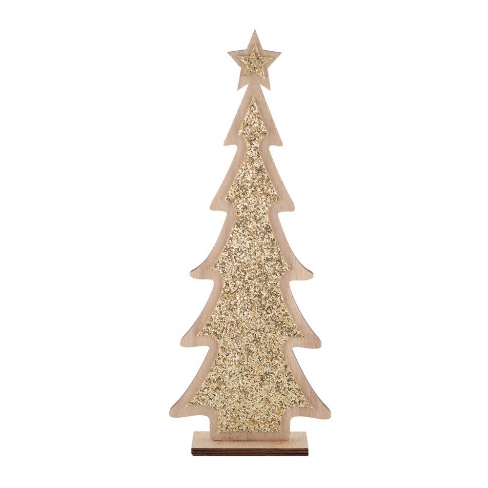 Aulica Weihnachtsbaum dekoration aus holz 14x4x35,5cm  