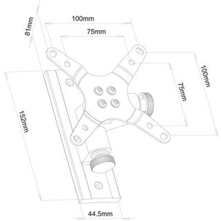 SpeaKa Professional  1fach Monitor-Wandhalterung 33,0 cm (13) - 76,2 cm (30) Schwarz Neigbar, Schwe 