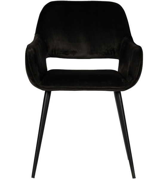 Image of Armlehnstuhl Jelle Velvet Schwarz (2er-Set) Armlehnstuhl Jelle Velvet Schwarz (2er-Set)
