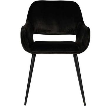 Fauteuil Jelle Velvet Black (lot de 2)