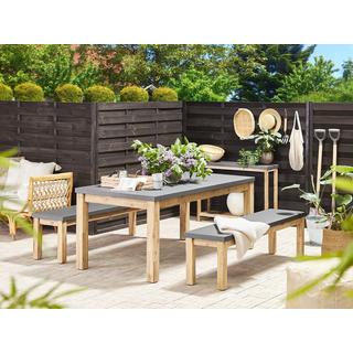 Beliani Tisch mit Bank aus Faserzement Industriell OSTUNI  