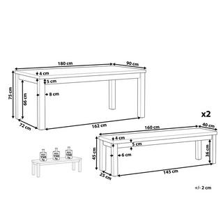 Beliani Tisch mit Bank aus Faserzement Industriell OSTUNI  