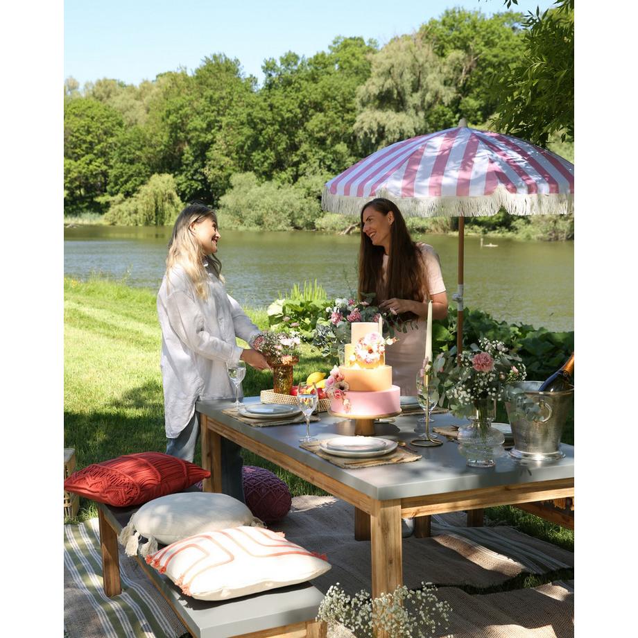 Beliani Tisch mit Bank aus Faserzement Industriell OSTUNI  