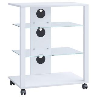 VCM  Meubles Hifi Racks Armoire Phono mobile Etagère en verre à roulettes Phono Mediaregal Folas 