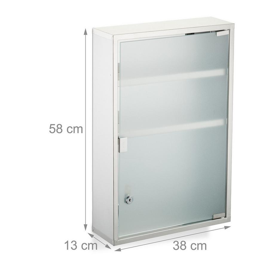 Northix Medikamentenschrank, abschließbar, 3 Fächer  