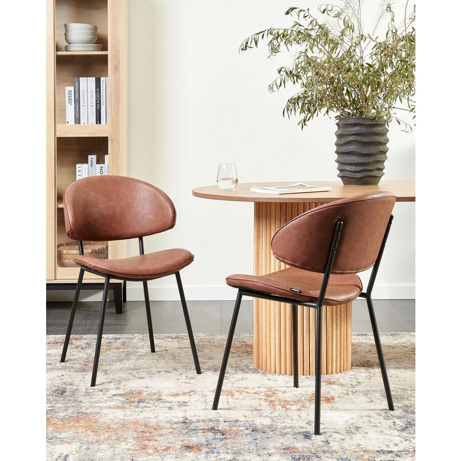 Beliani Esszimmerstuhl 2er Set aus Kunstleder Retro KIANA  