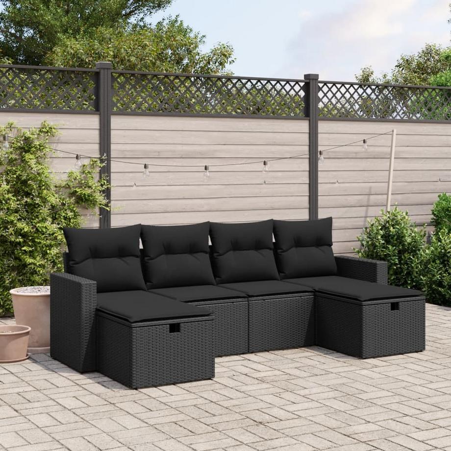 VidaXL set divano da giardino Polirattan  