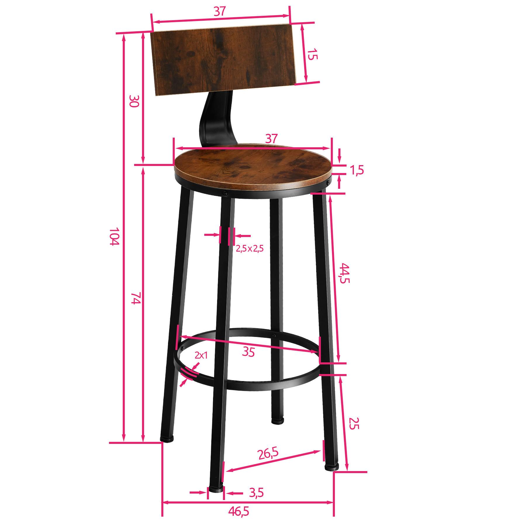 Tectake 2 tabourets de bar Poole  