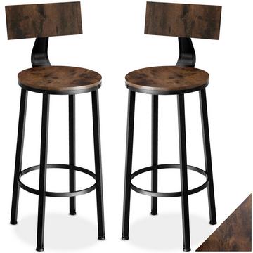 Set di 2 sgabelli da bar Poole con schienale