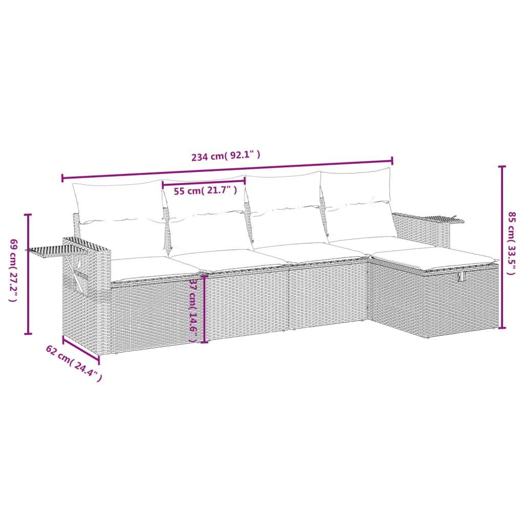 VidaXL set divano da giardino Polirattan  