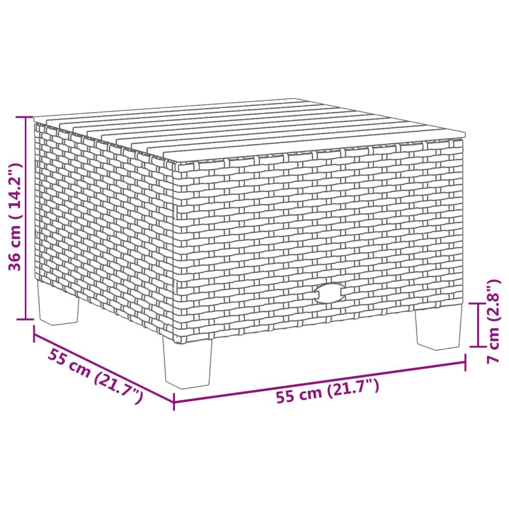 VidaXL Table de jardin rotin synthétique  