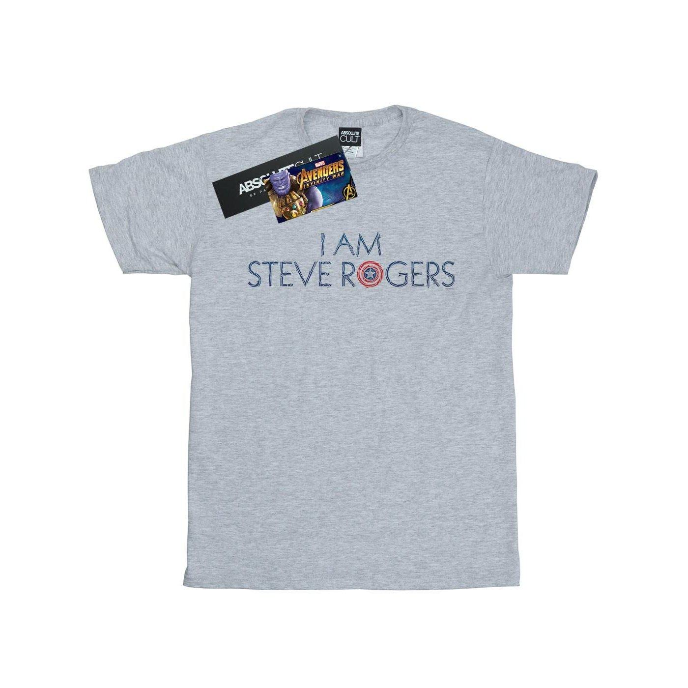 Image of Avengers Infinity War I Am Steve Rogers Tshirt Damen Grau M