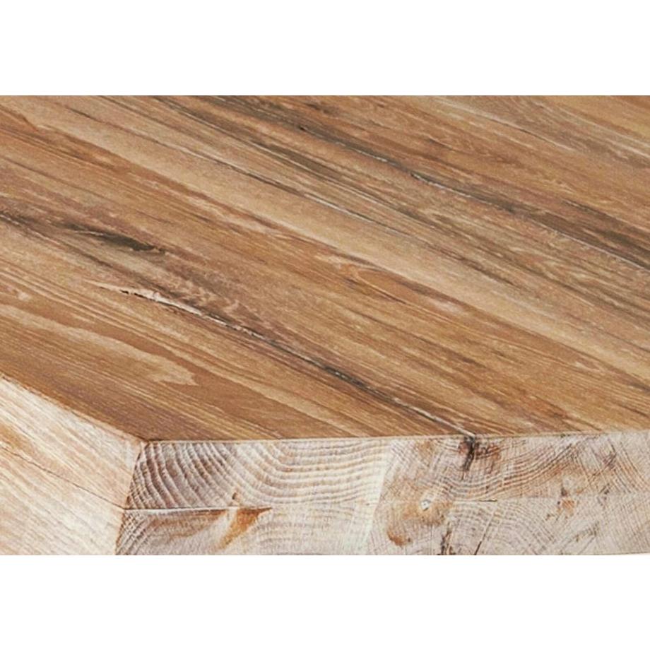 mutoni Massivholztisch 180x90 - Akazie natur - Metall silber - mit Baumkante  