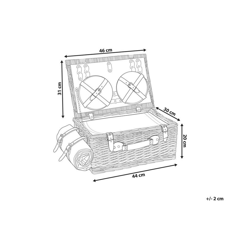 Beliani  Picknickkorb aus Weidenholz Klassisch CREPES 
