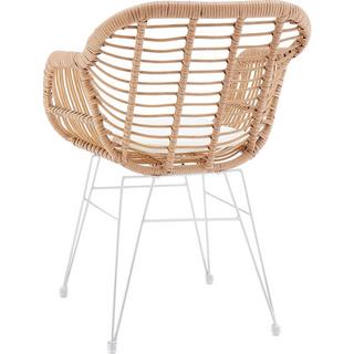 mutoni Fauteuil blanc naturel (série de 2)  