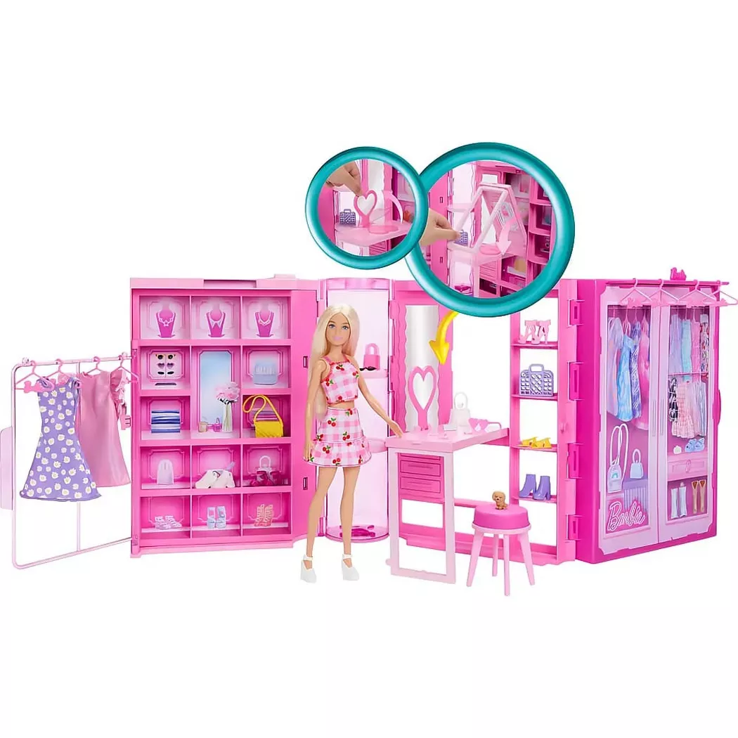 Barbie Dream Closet Toy Playset with Fashion Doll, Clothes, & Accessories, 3-ft-Wide with 25+ Pieces
