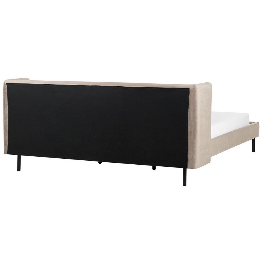 Beliani Lit avec sommier en Velours Traditionnel ARETTE  