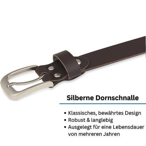 Only-bags.store  Ledergürtel, Gürtel, 3 cm breit, dunkelbraun, 120-135 cm 