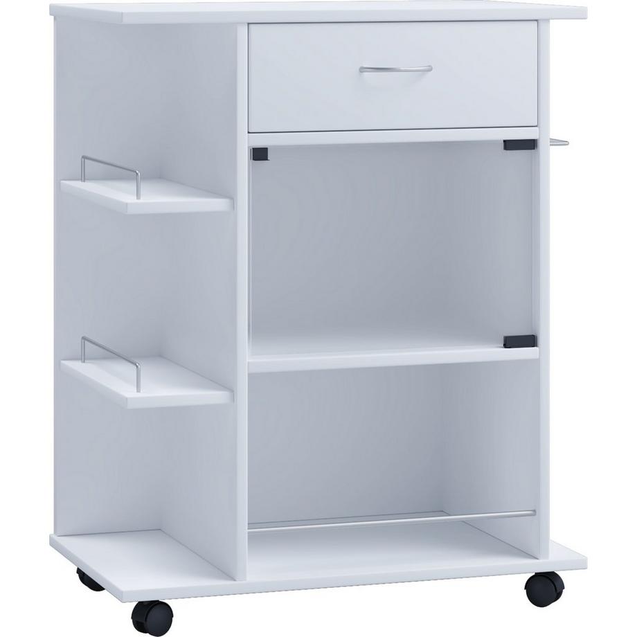 VCM Holz Küchenwagen Servierwagen Rollwagen Ablage rollbar Rollen Schublade Pocis  