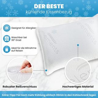 Mara Vital Elements Cool Kühlender Kissenbezug 2er Set Bio GOTS Premium  