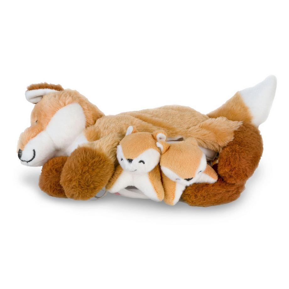 Mamanimals  Mamanimals Set peluche maman renard et bébés, marron clair 