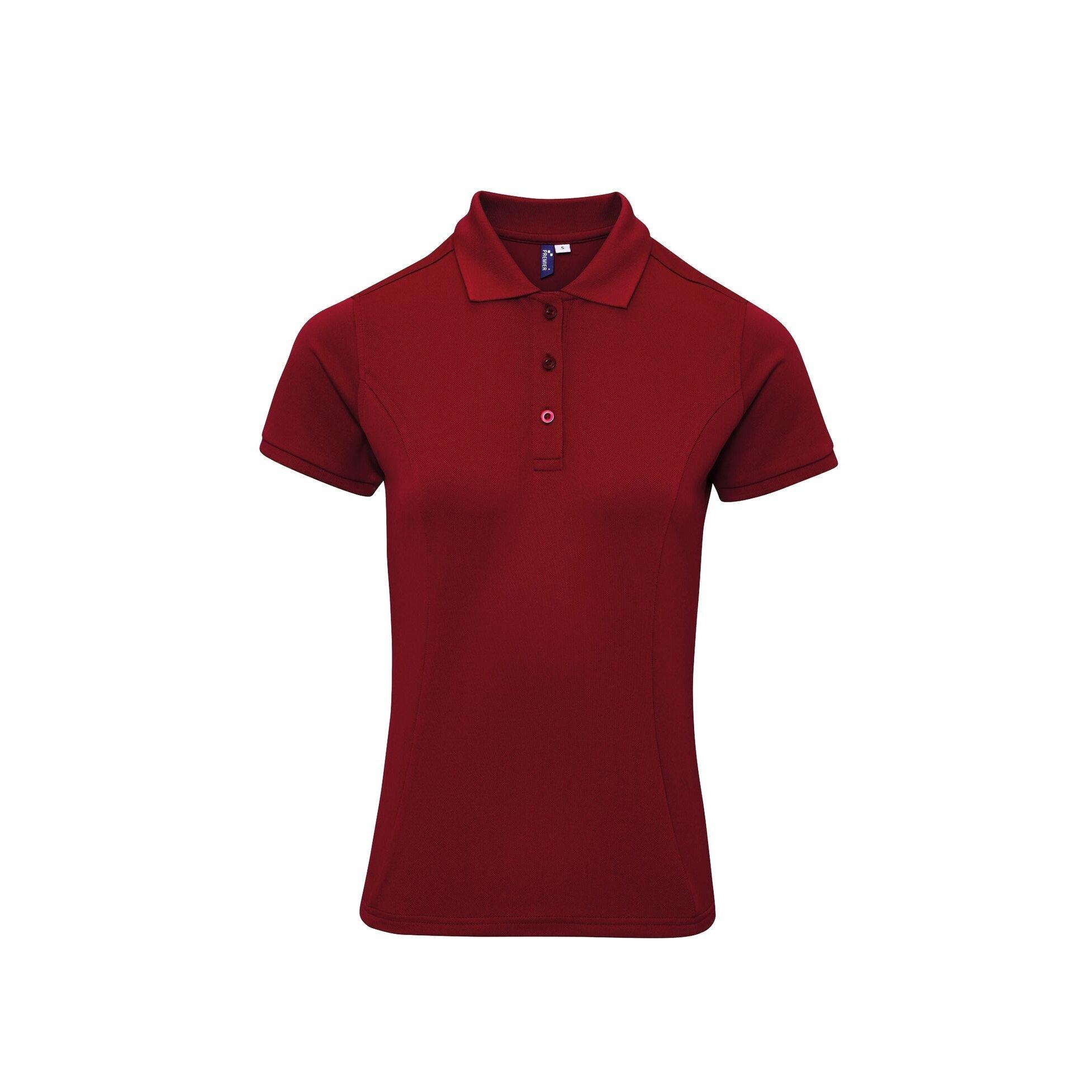 Image of Poloshirt Coolchecker Mit Coolplus Damen Weinrot XS