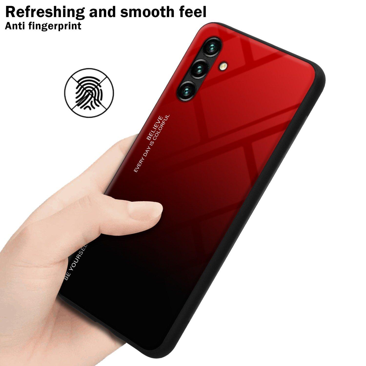 Cadorabo  Housse compatible avec Samsung Galaxy A13 5G - Coque de protection bicolore en silicone TPU et dos en verre trempé 