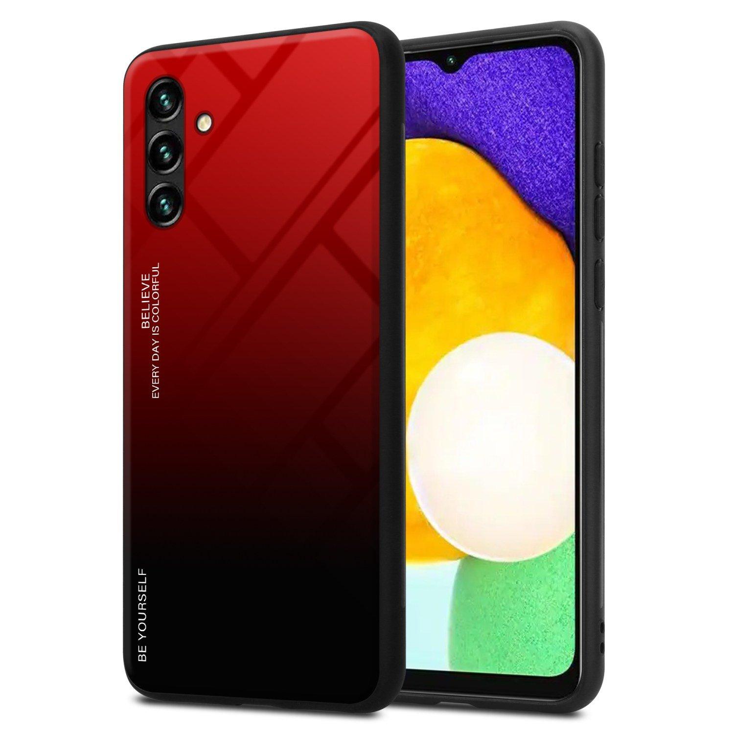 Cadorabo  Housse compatible avec Samsung Galaxy A13 5G - Coque de protection bicolore en silicone TPU et dos en verre trempé 