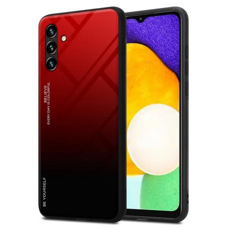 Cadorabo  Housse compatible avec Samsung Galaxy A13 5G - Coque de protection bicolore en silicone TPU et dos en verre trempé 