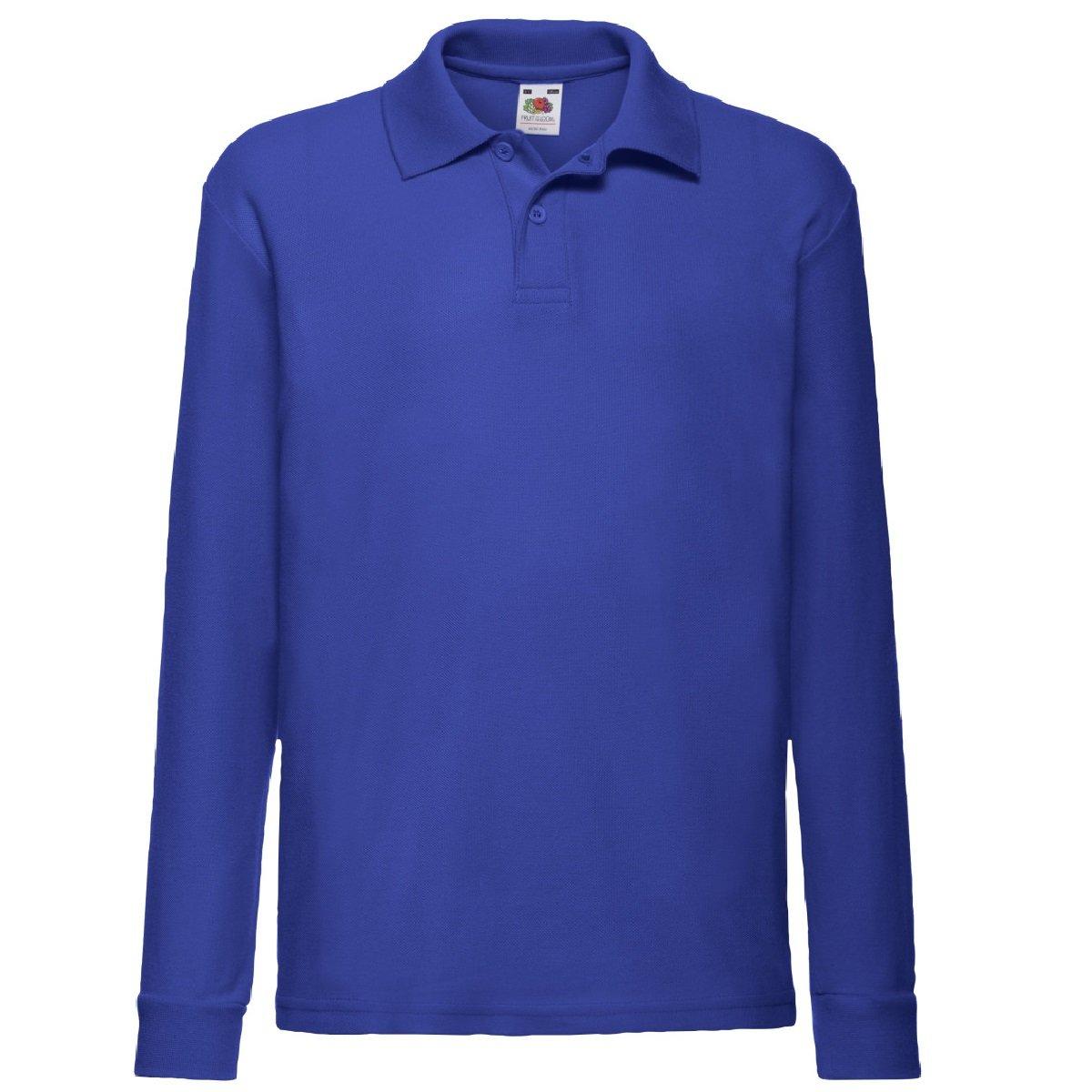 Image of Polo Shirt, Langarm (2 Stückpackung) Mädchen Königsblau 5-6A