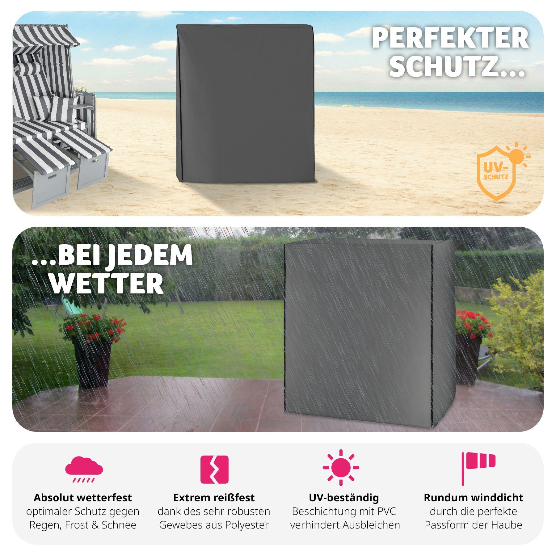 Tectake Housse de protection pour corbeille de plage  