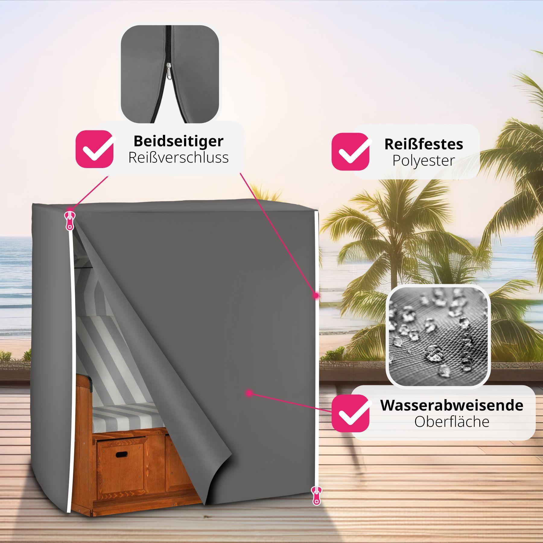 Tectake Housse de protection pour corbeille de plage  