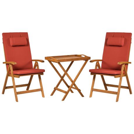 Beliani Set bistrot en Legno d'acacia Moderno JAVA PREMIUIM  