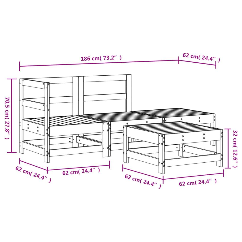 VidaXL set mobili da giardino Legno di pino  