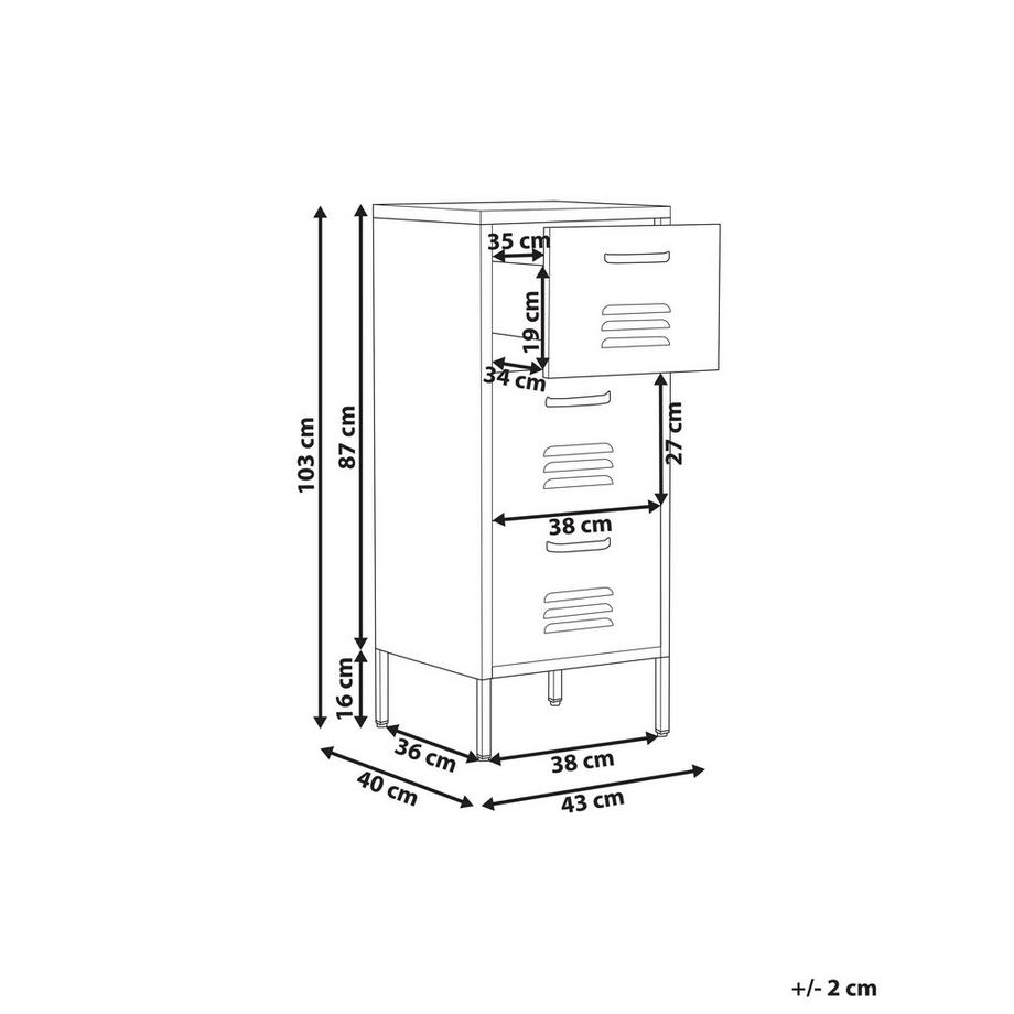 Beliani Büroschrank aus Stahl Modern WOSTOK  