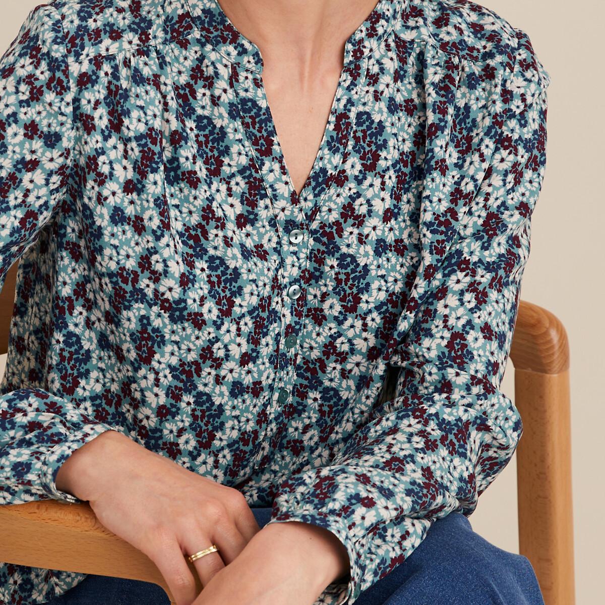 La Redoute Collections  Bluse mit Henley-Ausschnitt & Blumenmuster 