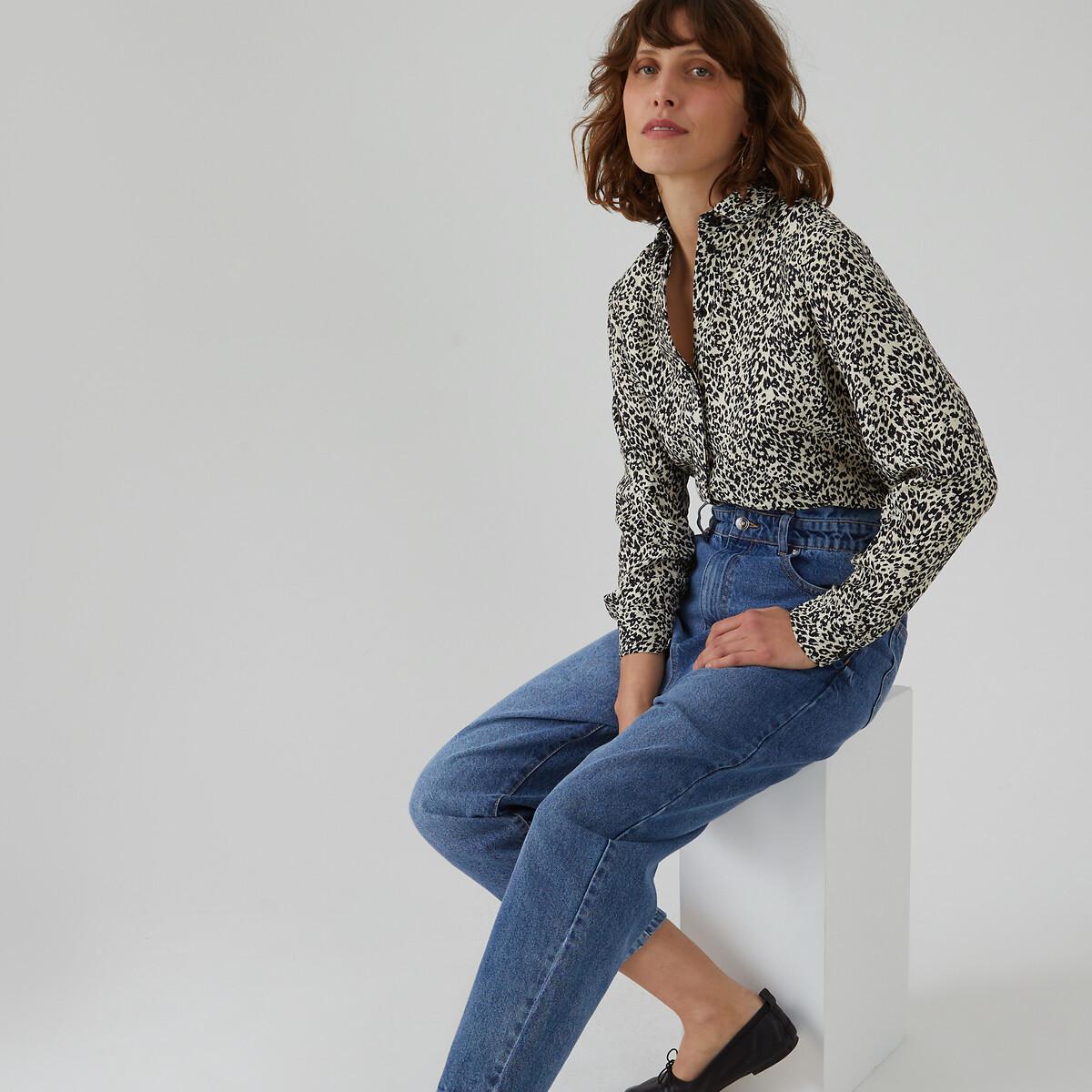 Image of Langärmelige Bluse Mit Animalprint Damen Multicolor 36