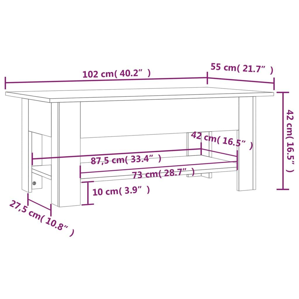 VidaXL Table basse bois d'ingénierie  