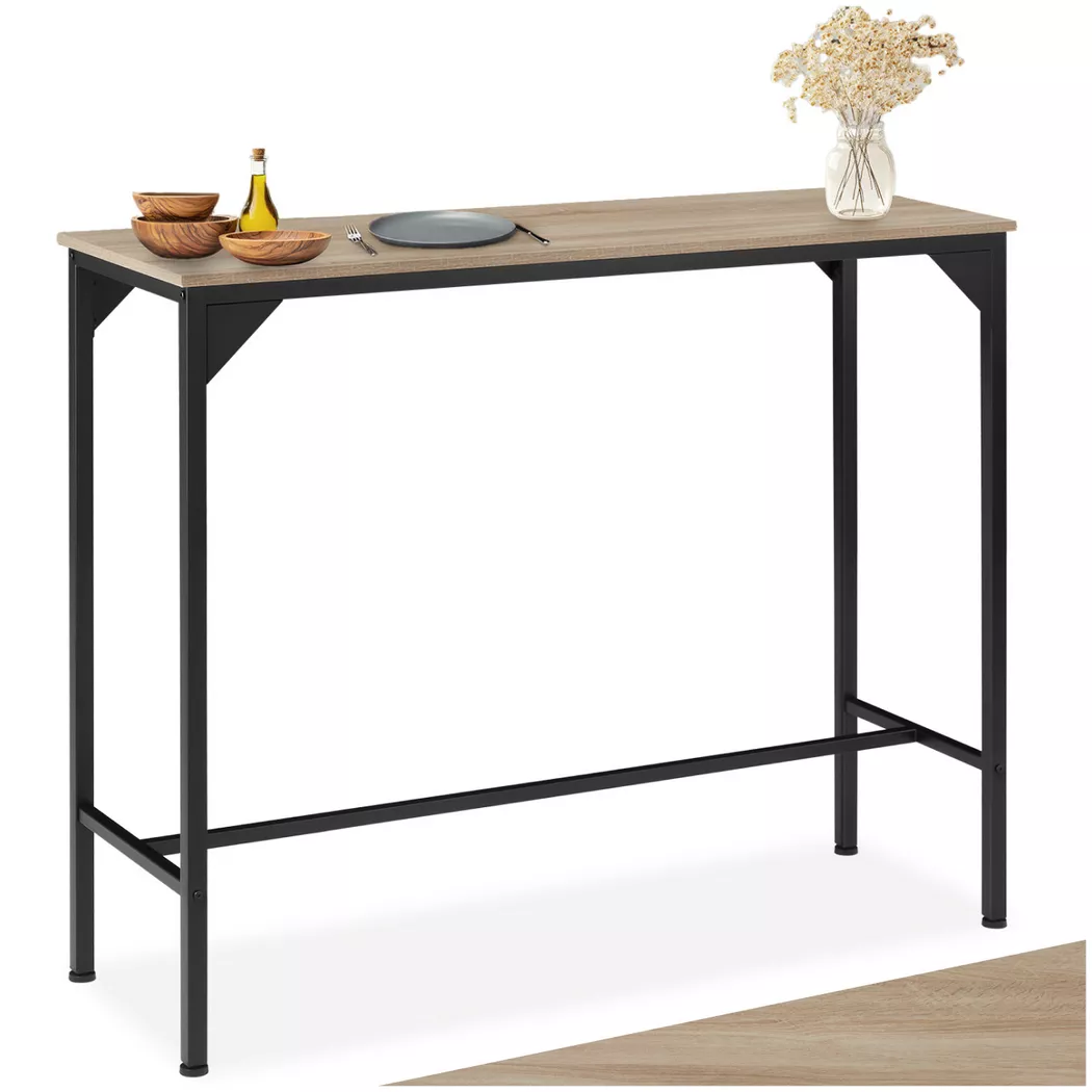 Tectake - Table de bar KERRY style industriel, 120cm, Sable