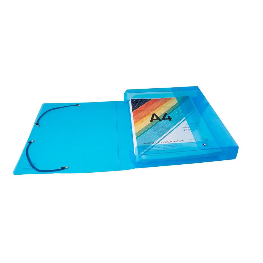 Exacompta Boite de classement Exabox Dos 40mm Polypropylène Crystal Colours - A4 - x 8  