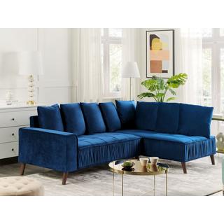 Beliani Ecksofa aus Samtstoff Modern GRENA  