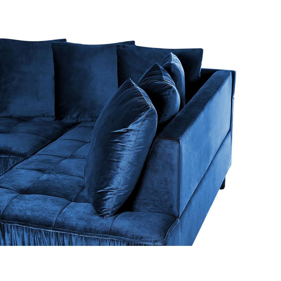 Beliani Ecksofa aus Samtstoff  GRENA  
