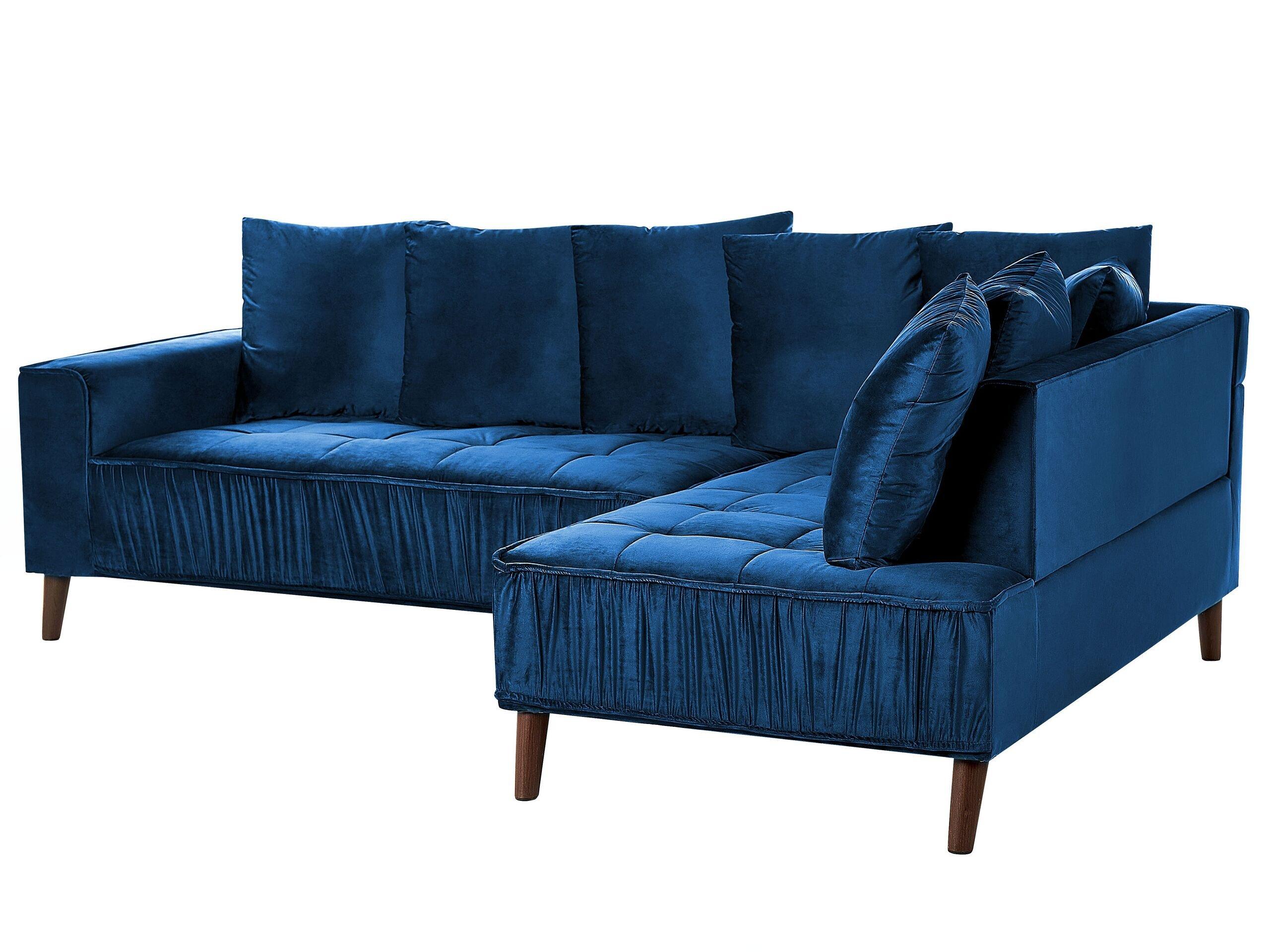 Beliani Ecksofa aus Samtstoff Modern GRENA  