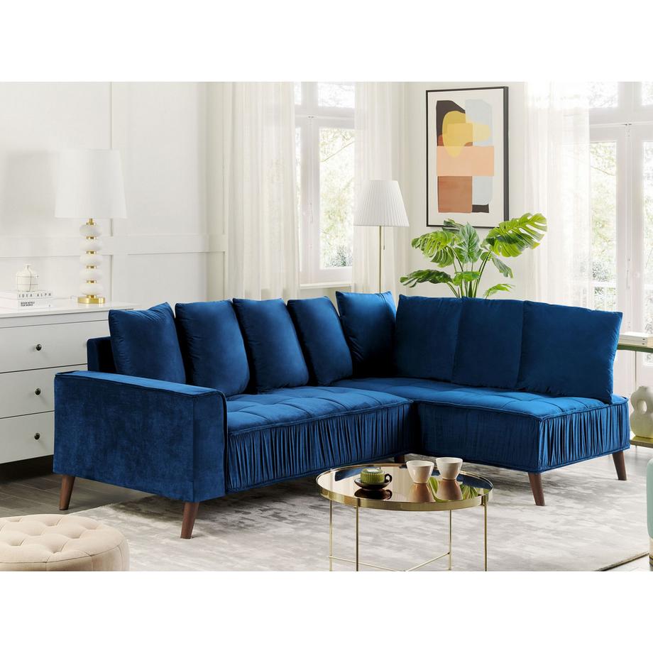 Beliani Ecksofa aus Samtstoff  GRENA  