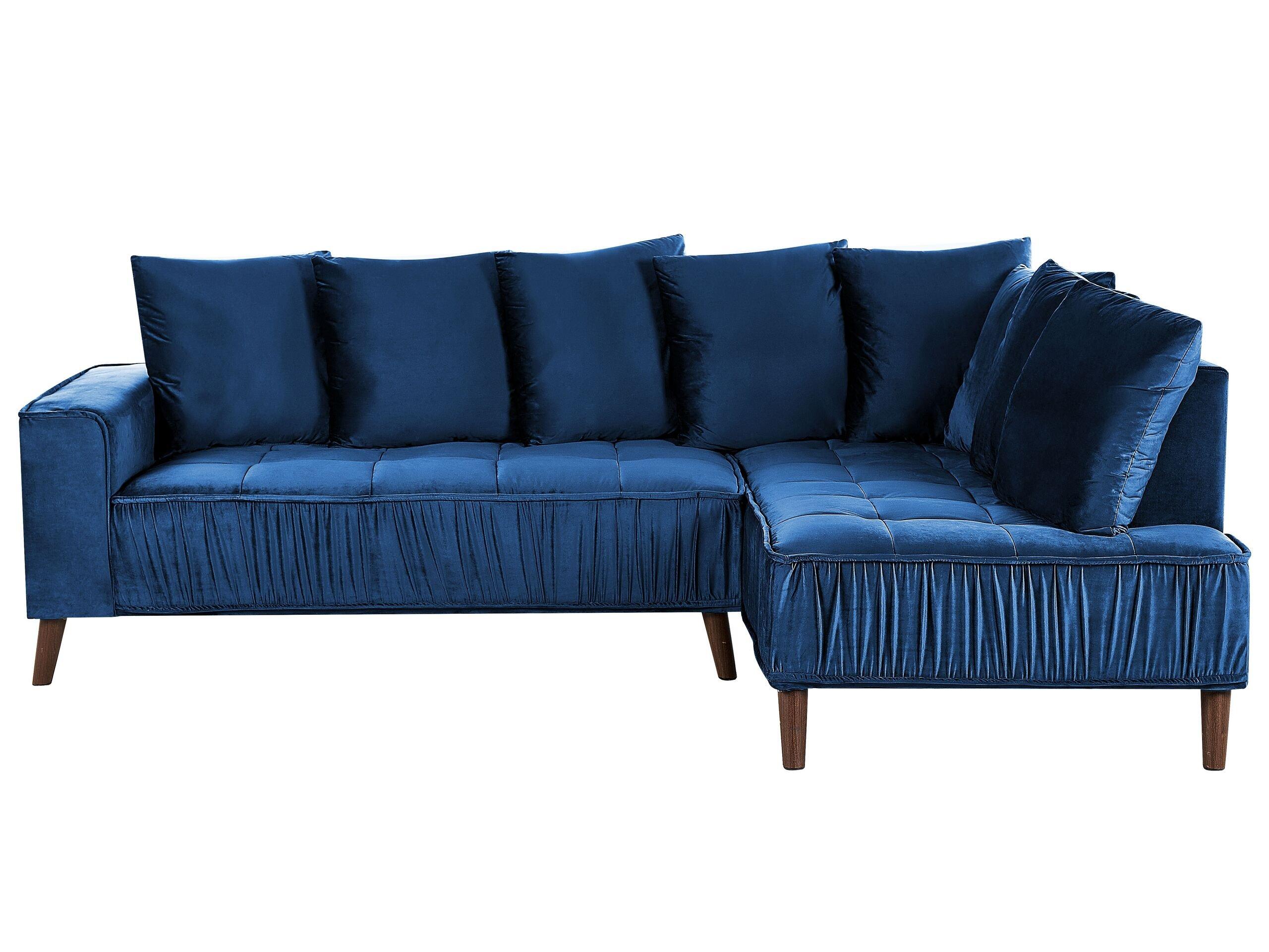 Beliani Ecksofa aus Samtstoff Modern GRENA  