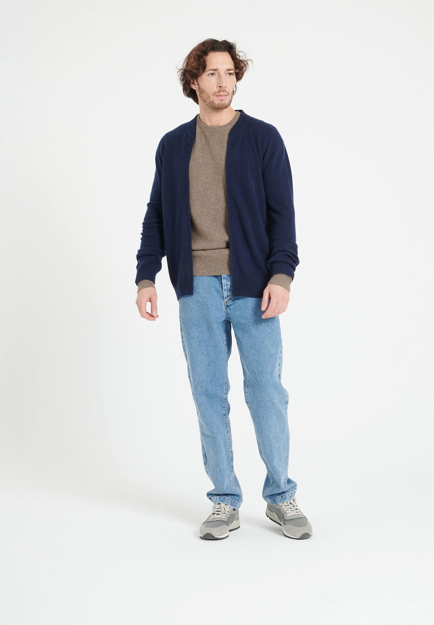 Studio Cashmere8  LUKE 10 Cardigan con collo a bomber - 100% cashmere 