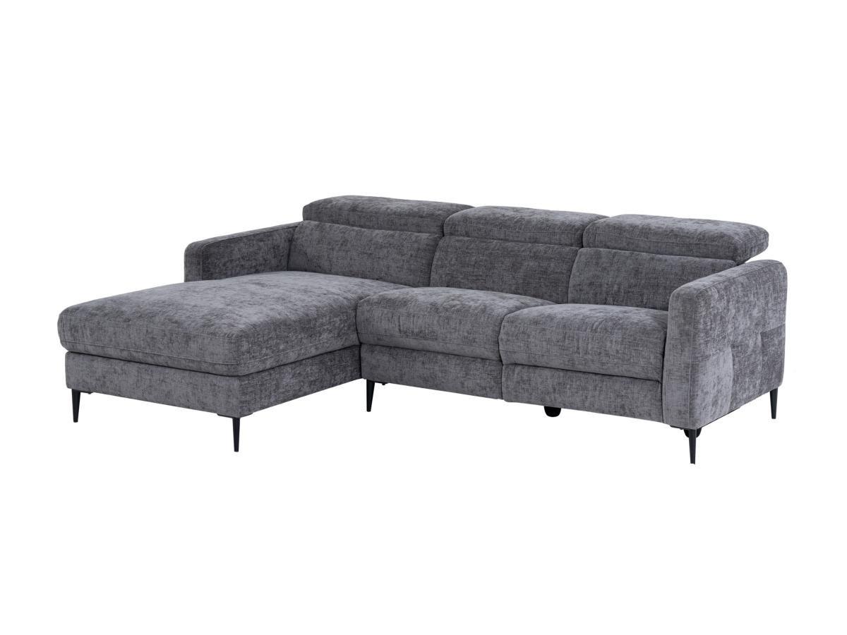 Vente-unique Eckrelaxsofa elektrisch - Ecke links - Stoff - Anthrazitgrau - FUSETA  