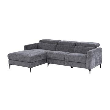 Eckrelaxsofa elektrisch - Ecke links - Stoff - Anthrazitgrau - FUSETA