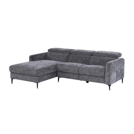 Vente-unique Eckrelaxsofa elektrisch - Ecke links - Stoff - Anthrazitgrau - FUSETA  